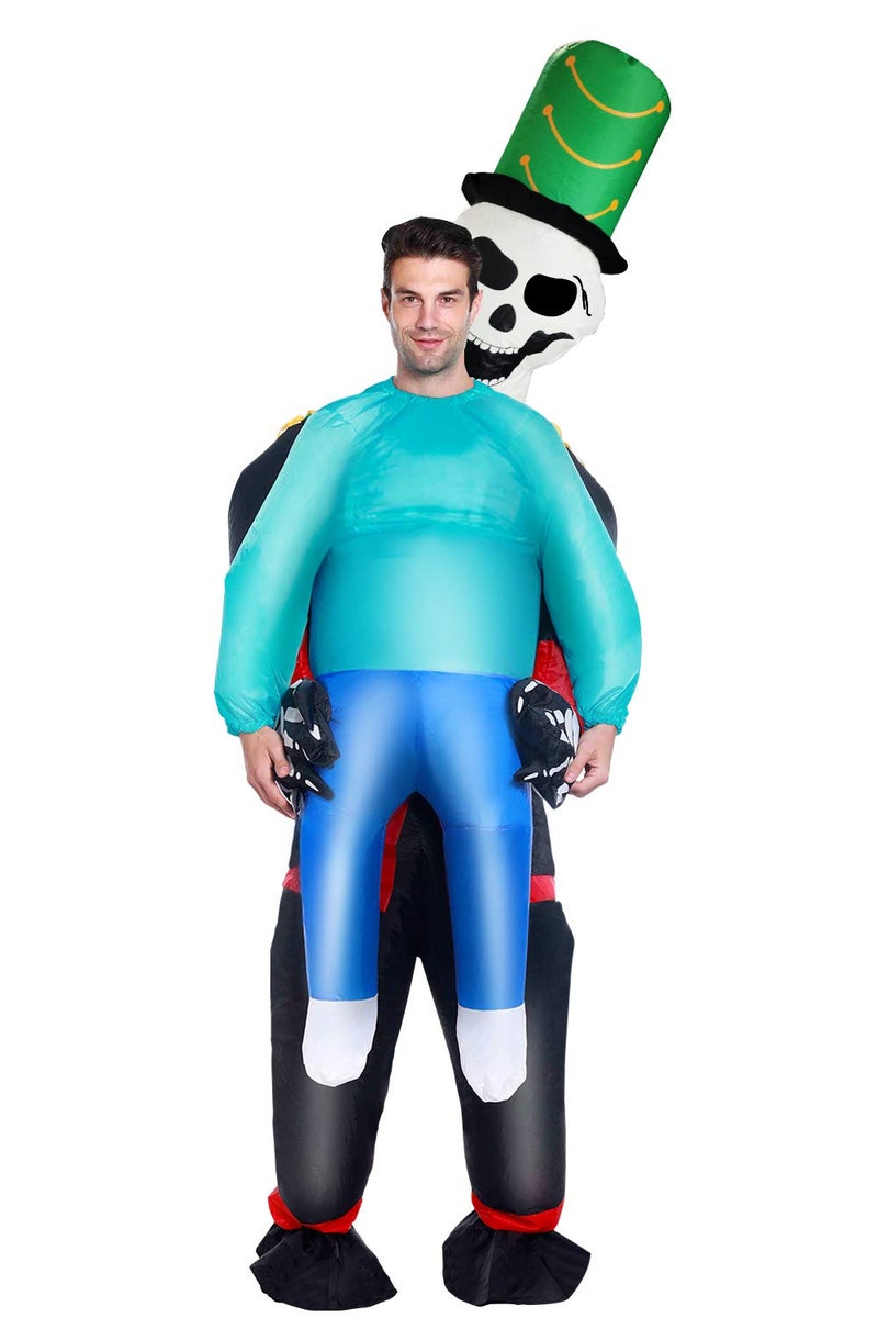 Camlinbo Halloween Inflatable Costume Men Adult Reapers Rider Scary Halloween Costume Blow Up Party - Image 2